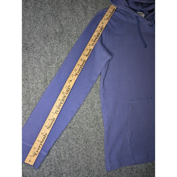 The North Face Hoodie Mens Large Purple Waffle Knit Thermal Pullover A7WS8 Logo - Picture 9 of 9